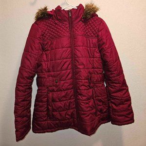 Maroon Puffer Coat
